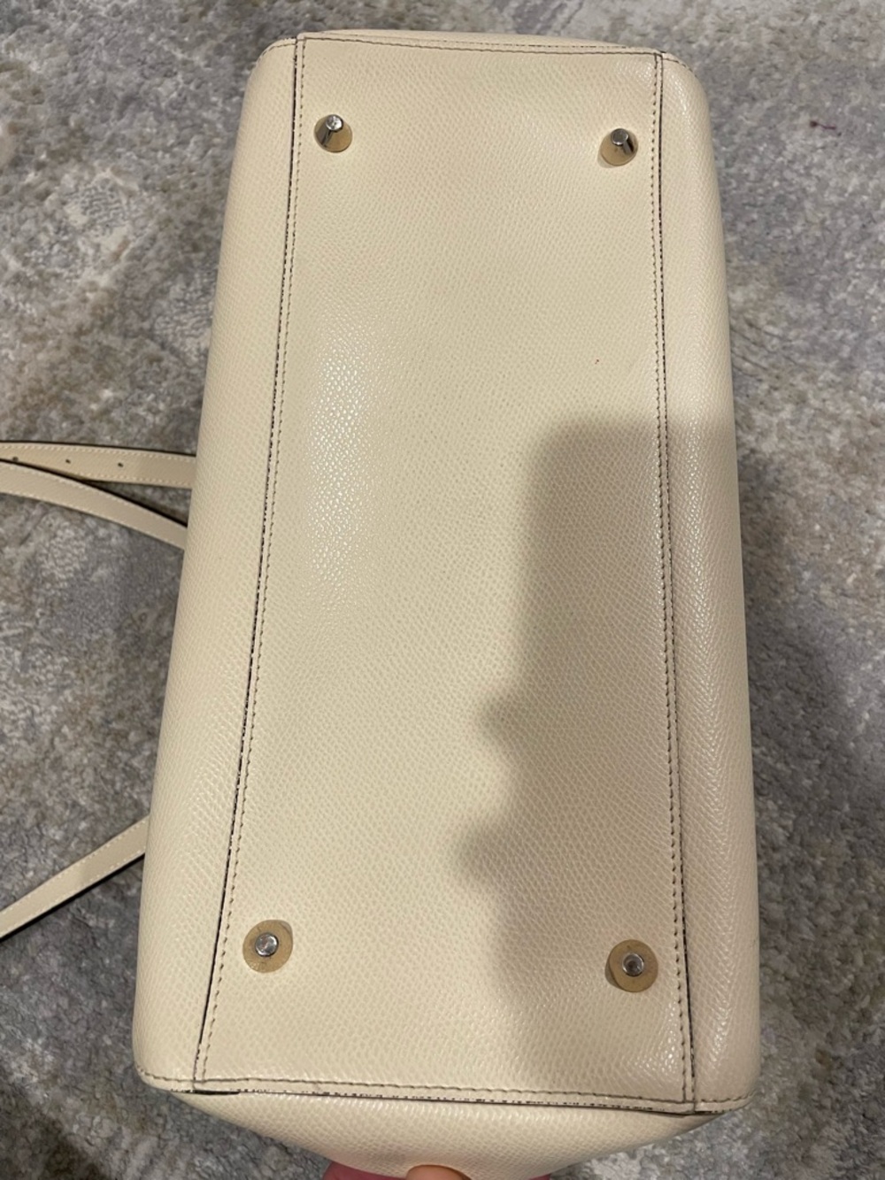 Cromia Beige Cream Italian Leather Shoulder Bag Crossbody Purse Made in Italy - Picture 10 of 15